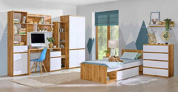 Arte Arca Ar8 Wall Shelf - Stylish Contrast In Oak Wotan & Arctic White, H150mm W801mm D196mm - thumbnail 3