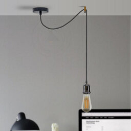 Ledsone Vintage Industrial Black Spider Chandelier Adjustable 2M E27 Pendant Lamp With Bulb - thumbnail 5