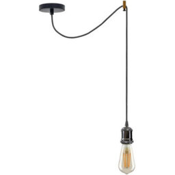 Ledsone Vintage Industrial Black Spider Chandelier Adjustable 2M E27 Pendant Lamp With Bulb - thumbnail 1