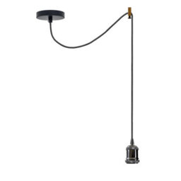 Ledsone Vintage Industrial Black Spider Chandelier Adjustable 2M E27 Pendant Lamp With Bulb - thumbnail 6