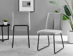 Furniturebox Uk Penrose Oak Effect Round Dining Table & 4 Light Grey Halle Chairs - thumbnail 9