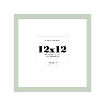 "12X12"" Mint Green Picture Frame - 12X12"" Square Frame With 9X9"" Mount For 12X12""/9X9"" Pictures Vintage Style Thin Edge, 1 Pack" - image 1