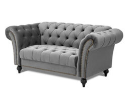 Home Detail Mayfair Velvet Fabric 2 Seater Sofa, Grey - thumbnail 3