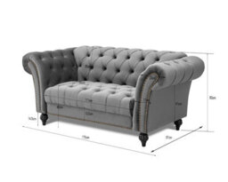 Home Detail Mayfair Velvet Fabric 2 Seater Sofa, Grey - thumbnail 8