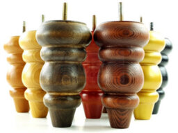 L&F Solid Wood Turned Furniture Feet 155mm High Dark Oak Stain Replacement Legs Set Of 4  M10 Pkc220 - thumbnail 9