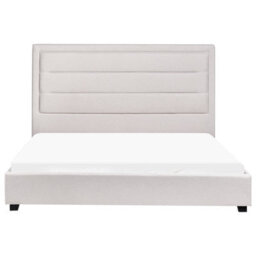 Beliani Bed Fabric Rouen 160 X 200 Cm (Eu King Size) Light Beige - thumbnail 5