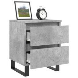 Berkfield Bedside Cabinets 2 Pcs Concrete Grey 40X35X50 Cm Engineered Wood - thumbnail 4