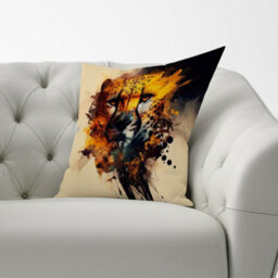 Warren Reed Designer Cheetah Face Splashart Cushions 60Cm X 60Cm - thumbnail 2
