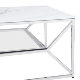 Furniture in Fashion Pocatello White Marble Effect Glass Coffee Table With Chrome Frame - thumbnail 8