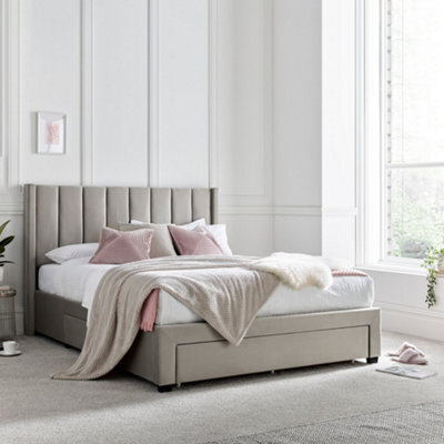 Elegance Champagne Upholstered - Double Drawer Bed Frame Only - image 1