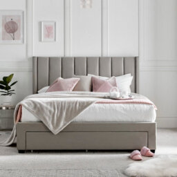 Elegance Champagne Upholstered - Double Drawer Bed Frame Only - thumbnail 3
