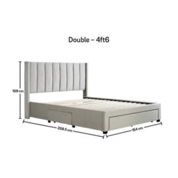 Elegance Champagne Upholstered - Double Drawer Bed Frame Only - thumbnail 9