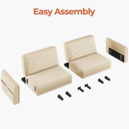 Yaheetech 3 Seater Convertible Sofa Bed For Limited Space- Beige - thumbnail 9