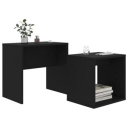 Berkfield Contemporary Coffee Table Set Black 48X30X45 Cm Engineered Wood - thumbnail 3