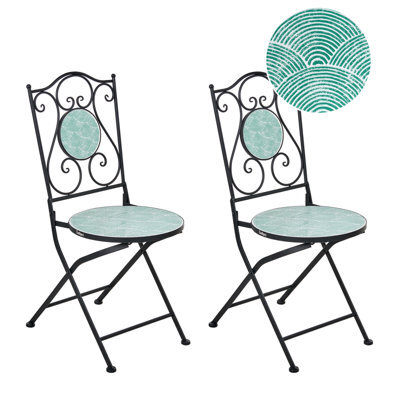 Beliani Set Of 2 Garden Chairs Anapo Folding Metal Black - image 1