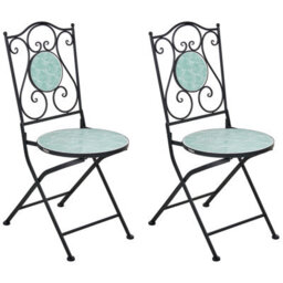 Beliani Set Of 2 Garden Chairs Anapo Folding Metal Black - thumbnail 4