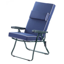 Alfresia Recliner Garden Chair, Green Frame With Blue Luxury Cushion