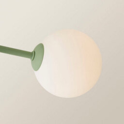 Valuelights Marlow Sage Green 3 Way Ceiling Light With White Frosted Glass Globe Lampshades - Led Bulbs Included - thumbnail 5