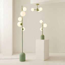 Valuelights Marlow Sage Green 3 Way Ceiling Light With White Frosted Glass Globe Lampshades - Led Bulbs Included - thumbnail 7