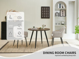 Sonara Ergonomic Dining Chairs Set Of 4 With Plush Chenille Upholstery And Metal Legs - thumbnail 8