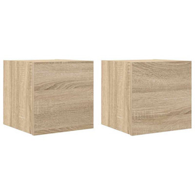 Berkfield Practical Wall Mounted Tv Cabinets 2 Pcs Sonoma Oak 30.5X30X30 Cm - image 1