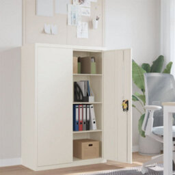 Berkfield File Cabinet White 90X40X140 Cm Steel - thumbnail 1