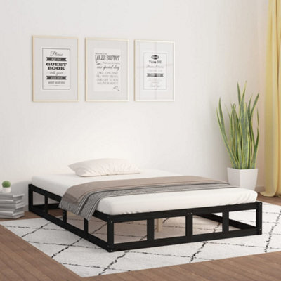 Berkfield Bed Frame Black 160X200 Cm Solid Wood - image 1