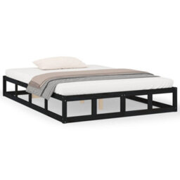 Berkfield Bed Frame Black 160X200 Cm Solid Wood - thumbnail 2