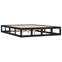 Berkfield Bed Frame Black 160X200 Cm Solid Wood - thumbnail 4