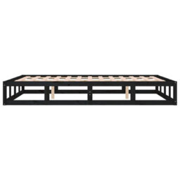 Berkfield Bed Frame Black 160X200 Cm Solid Wood - thumbnail 7