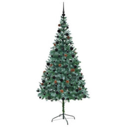 Vidaxl Artificial Christmas Tree With Stand Green 210 Cm Pvc And Steel - thumbnail 4