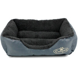 Actiaspet Dog Bed Cat Beds Washable Soft Faux Fur Fleece Cushion Pet Puppy Basket Grey Small