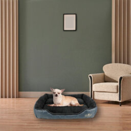 Actiaspet Dog Bed Cat Beds Washable Soft Faux Fur Fleece Cushion Pet Puppy Basket Grey Small - thumbnail 3