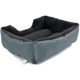 Actiaspet Dog Bed Cat Beds Washable Soft Faux Fur Fleece Cushion Pet Puppy Basket Grey Small - thumbnail 4