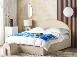 Beliani Ottoman Bed Boucle Vaucluse 160 X 200 Cm (Eu King Size) Beige - thumbnail 2