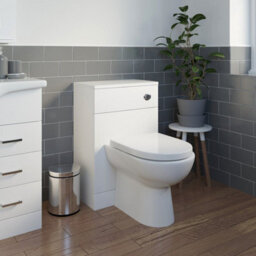 Affine White Bathroom Vanity Unit Tall Cabinet Storage Drawer Basin Sink Toilet Gloss - thumbnail 2
