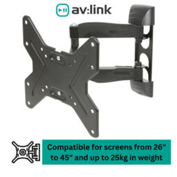 "AV:Link Tv Wall Mount Bracket Full Motion Double Arm Monitor For 26-45"" Screens" - thumbnail 2