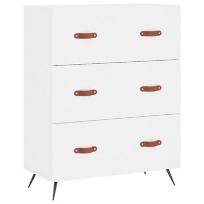 Berkfield Classic Chest Of Drawers White 69.5X34X90 Cm Engineered Wood
