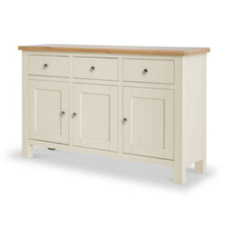 Farro Cream Large Sideboard Fully Assembled - Painted With Oak Top By Roseland Furniture - thumbnail 5