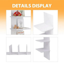 5-Tier Vertical Floating Wall Shelf Storage Bookcase - thumbnail 3