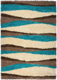 "Bravich Teal Wave Geometric Shaggy Rug 160 X 230Cm (5'3"" X 7'7"")" - thumbnail 2