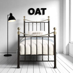 OAT Home Hampstead Traditional Black & Polished Brass Single Metal Bed Frame - thumbnail 2