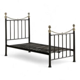 OAT Home Hampstead Traditional Black & Polished Brass Single Metal Bed Frame - thumbnail 6