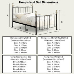 OAT Home Hampstead Traditional Black & Polished Brass Single Metal Bed Frame - thumbnail 9