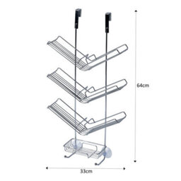 Showerdrape Atrium 3 Tier Hanging Chrome Shower Caddy - thumbnail 2