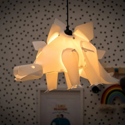 White Ceiling Light Shade Children's Dinosaur 3D Lampshade Nursery Bedroom
