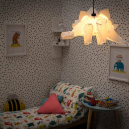 White Ceiling Light Shade Children's Dinosaur 3D Lampshade Nursery Bedroom - thumbnail 5