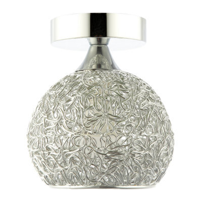 Happy Homewares Modern Polished Chrome Ceiling Light Fitting With Twisting Metal Shade - image 1