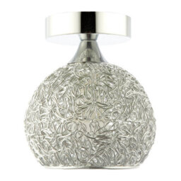Happy Homewares Modern Polished Chrome Ceiling Light Fitting With Twisting Metal Shade - thumbnail 1