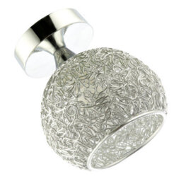 Happy Homewares Modern Polished Chrome Ceiling Light Fitting With Twisting Metal Shade - thumbnail 3